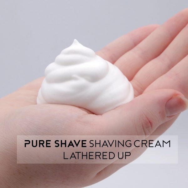 Pure Shave shaving cream when lathered up