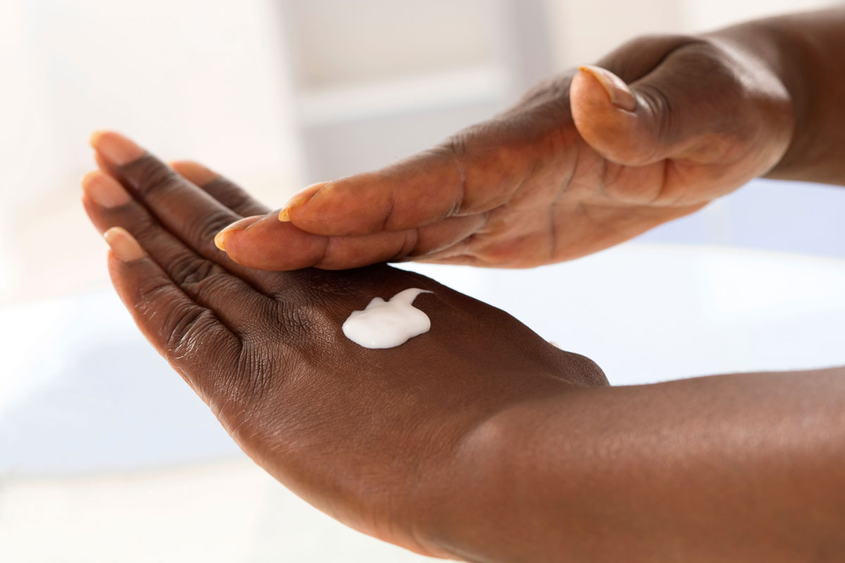 Pure shave moisturiser on hand