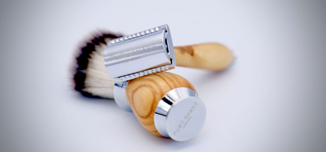 Pure Shave shaving brush and DE handle